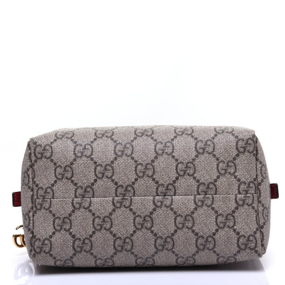 Gucci Soft GG Supreme Monogram Calfskin Medium Ophidia Cosmetic Case Beige Ebony Hibiscus Red 10 of 12