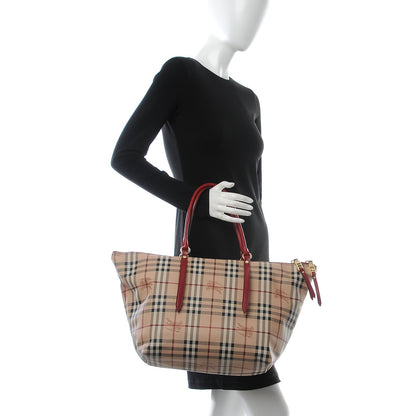 Burberry Haymarket Check Medium Salisbury Tote Military Red 2 of 9