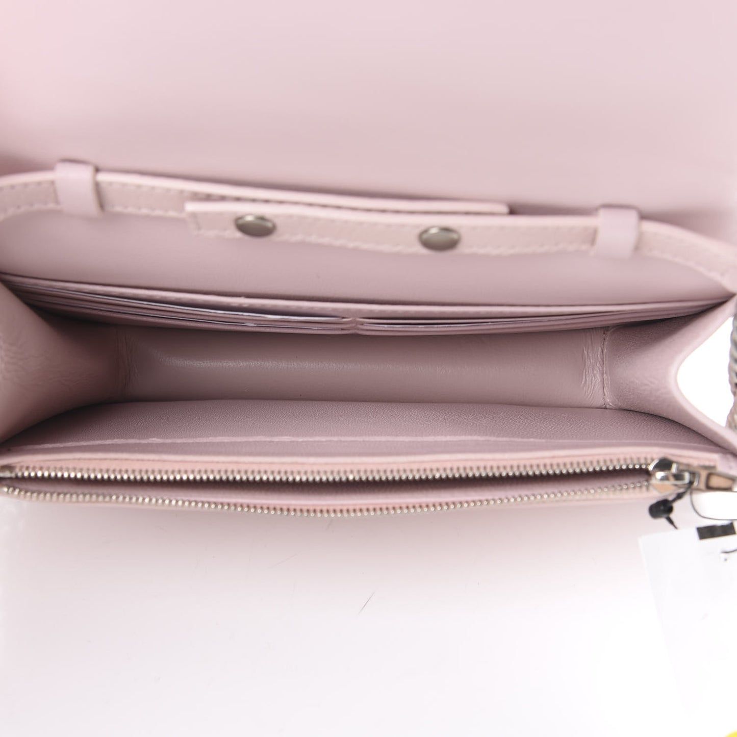 Smooth Calfskin B Wallet on Chain Light Rose