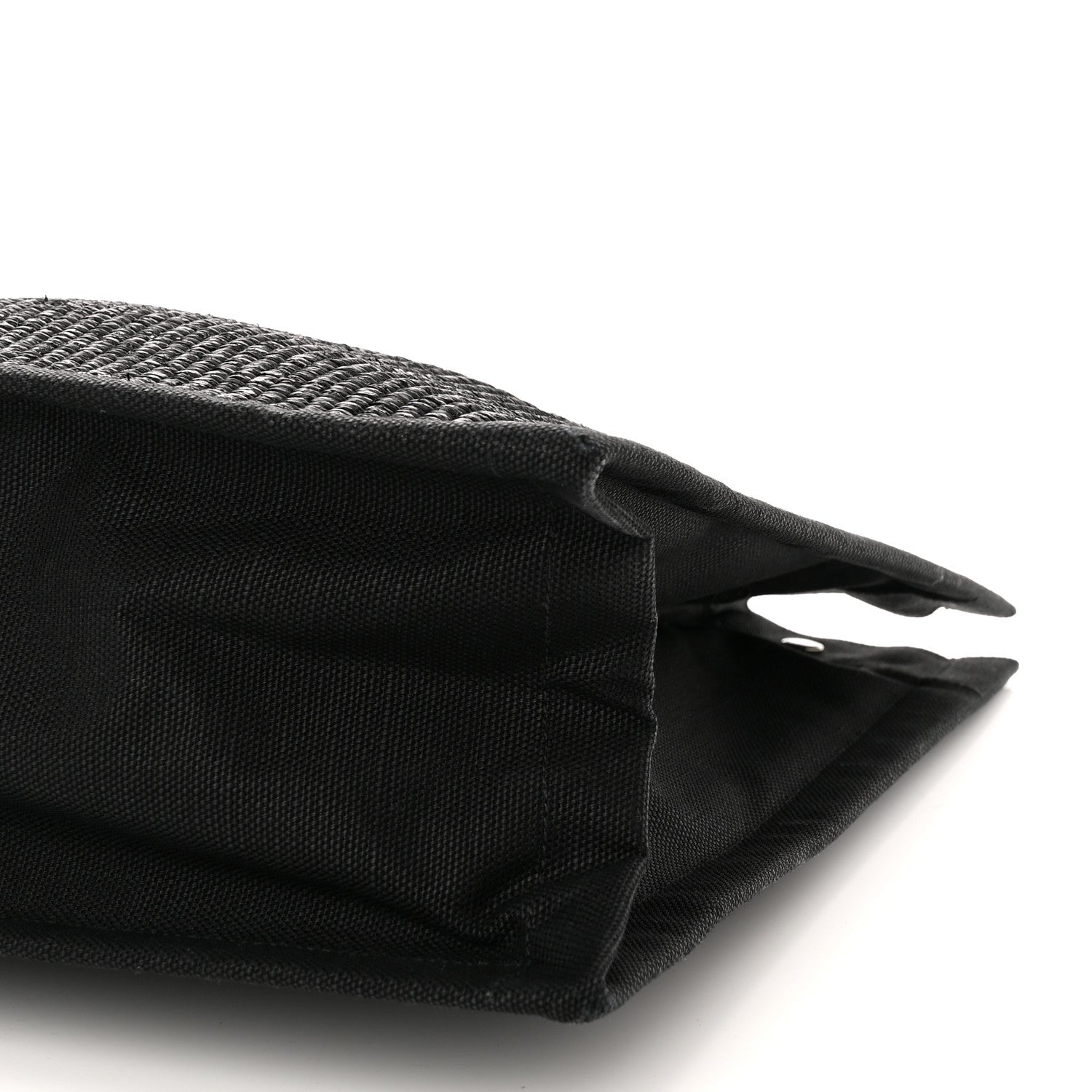 Saint Laurent Raffia Linen Calfskin Rive Gauche Tote Black 10 of 10