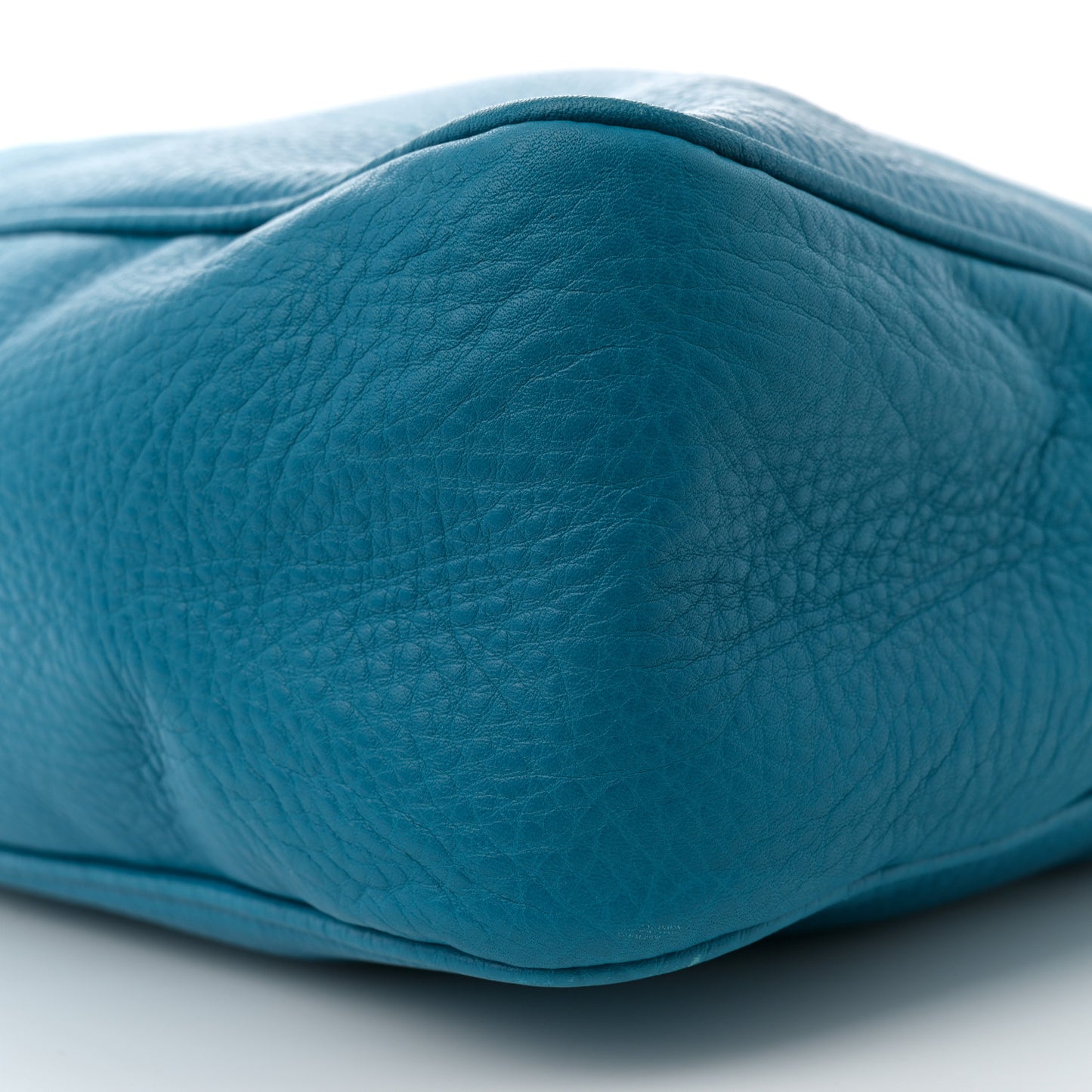 Pebbled Calfskin Medium Diana Bamboo Shoulder Bag Turquoise