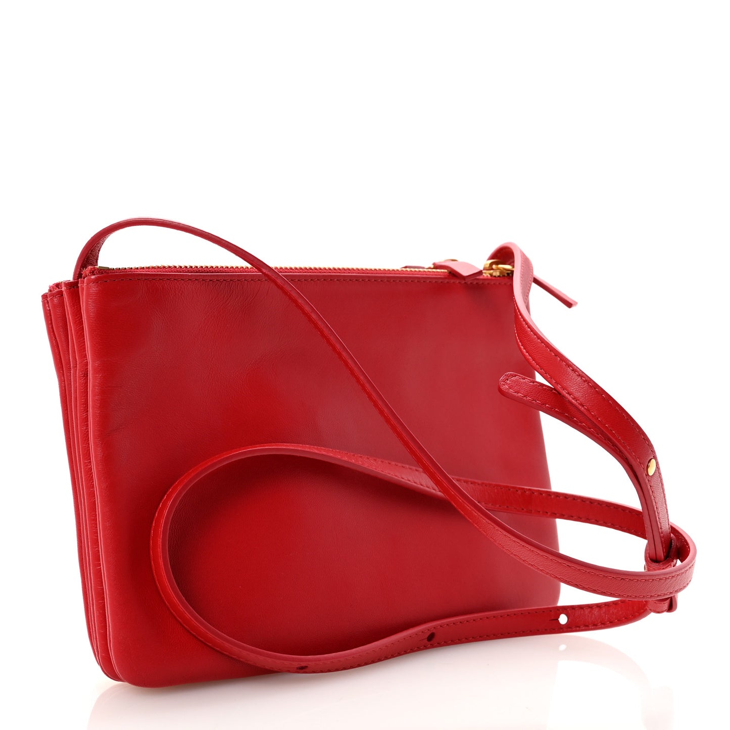 Lambskin Small Trio Crossbody Bag Red