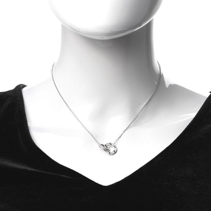 Cartier 18K White Gold Diamond Interlocking LOVE Paved Necklace 2 of 6