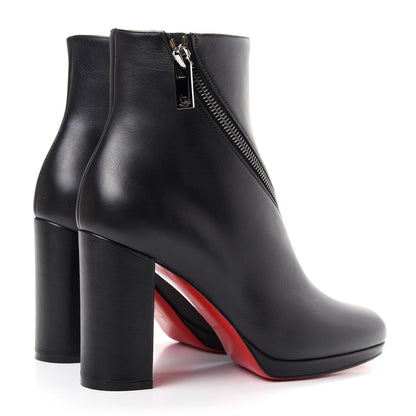 Christian Louboutin Calfskin Birgitta 100 Zip Around Ankle Bootie 37 Black 4 of 10