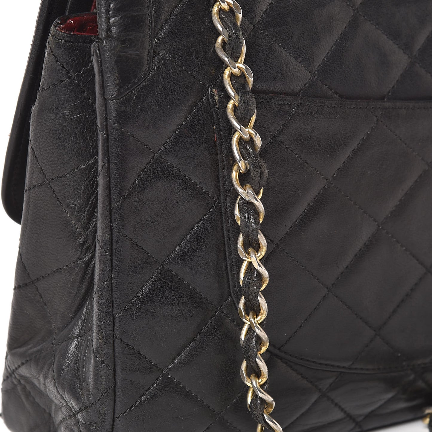 Lambskin Quilted Medium Double Flap Black