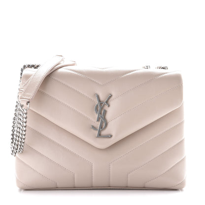 Saint Laurent Calfskin Y Quilted Monogram Small Loulou Chain Satchel Porcellana 1 of 12