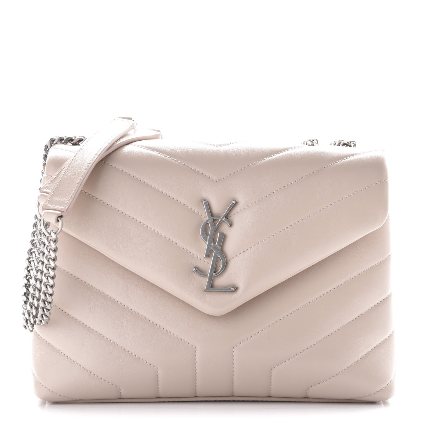 Saint Laurent Calfskin Y Quilted Monogram Small Loulou Chain Satchel Porcellana 1 of 12