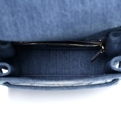 Valentino Garavani Denim Butterfly Small My Rockstud Frame Bag Light Blue 5 of 9