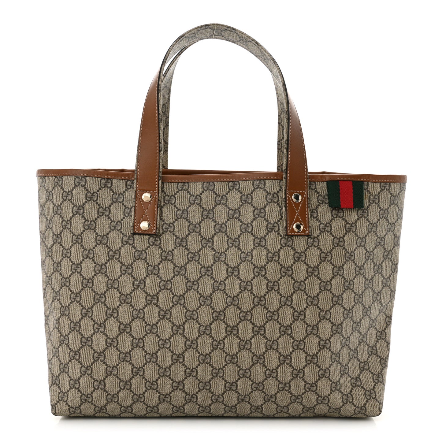 GG Plus Monogram Medium Signature Web Loop Tote Light Brown