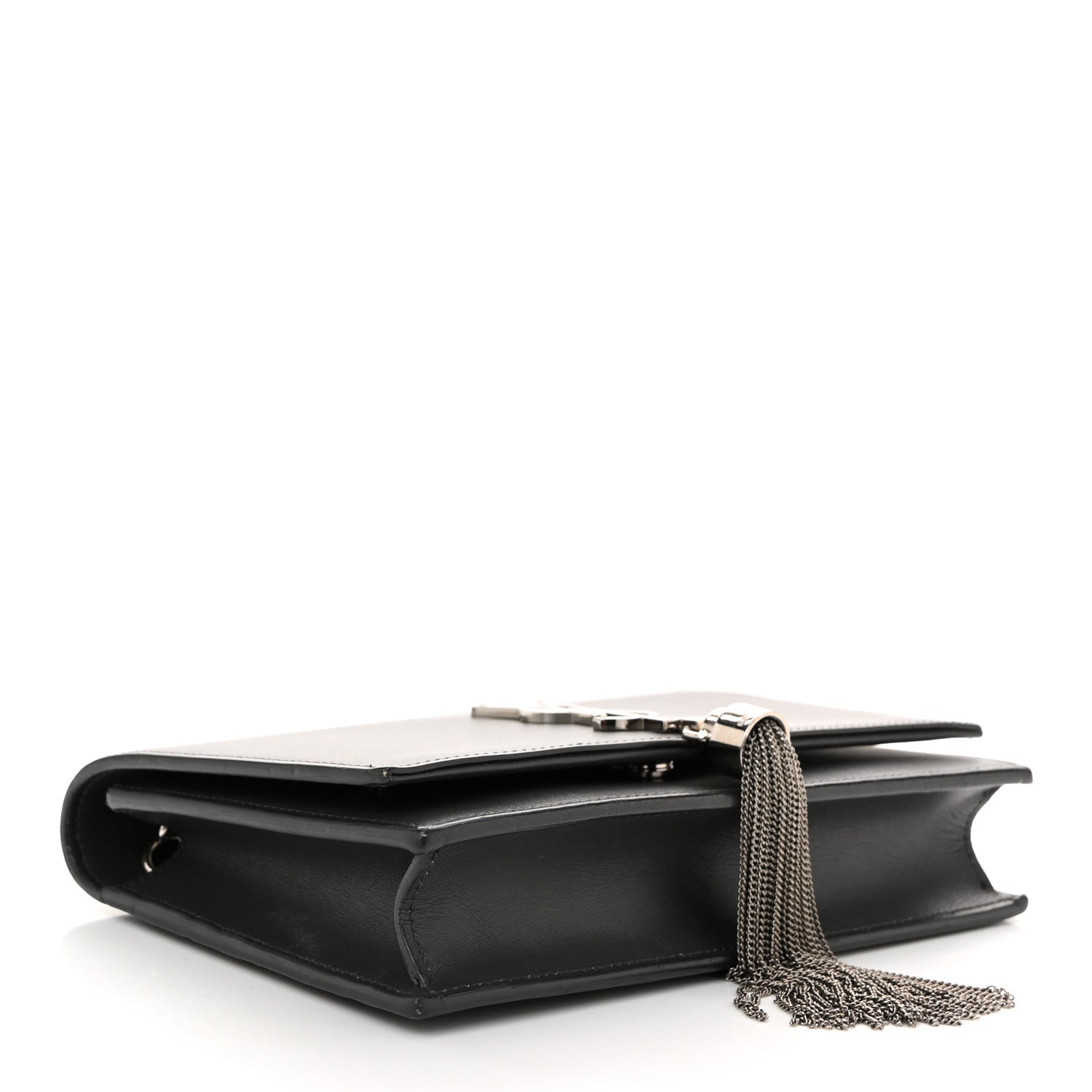 Saint Laurent Smooth Calfskin Classic Monogram Kate Tassel Chain Wallet Asphalt 4 of 11