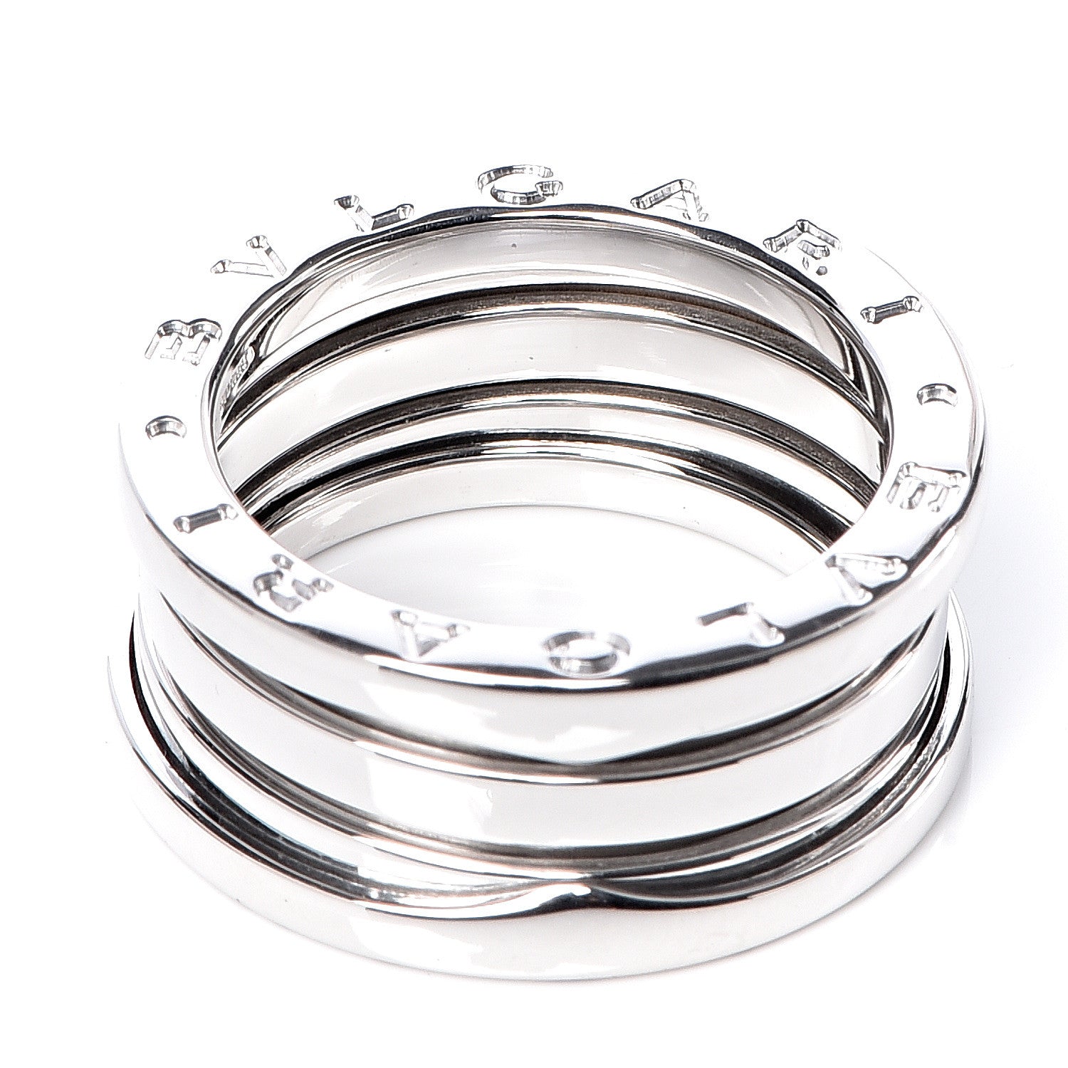 Bulgari 18K White Gold B.Zero1 Three-Band Ring 51 5.75 6 of 6