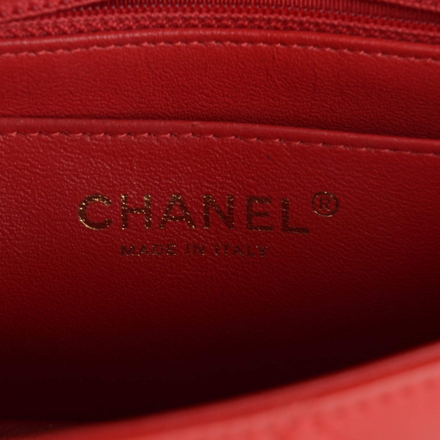 Lambskin Quilted Mini Rectangular Flap Red