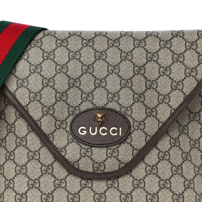 Gucci GG Supreme Monogram Web Medium Neo Vintage Flap Messenger Bag Beige New Acero 9 of 12