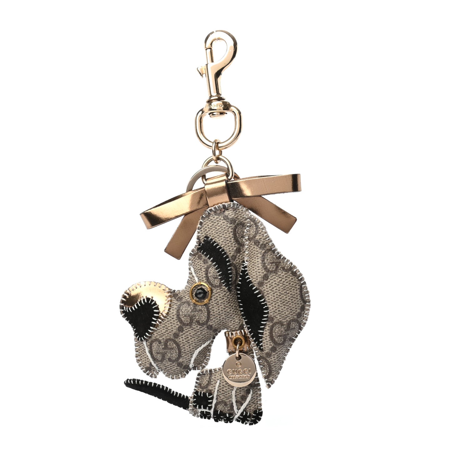GG Supreme Monogram Dog Key Charm