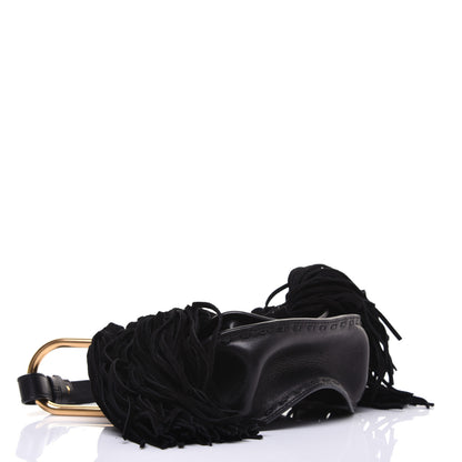 Chloe Calfskin Mini Hudson Fringe Shoulder Bag Black 5 of 17