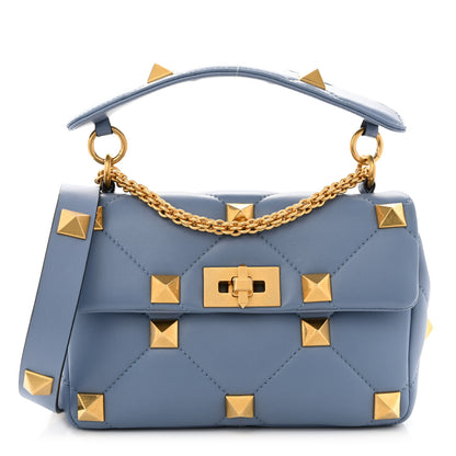 Valentino Garavani Nappa Medium Roman Stud Shoulder Bag Niagara 1 of 9