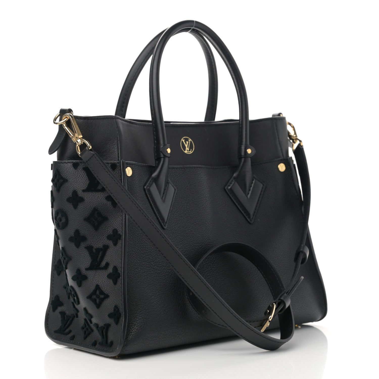Louis Vuitton Calfskin Monogram Tufting On My Side Black 3 of 12