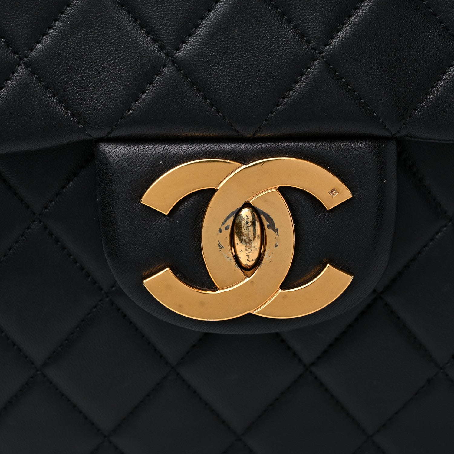 Chanel Lambskin Quilted XL Jumbo Single Flap Black 15 of 17