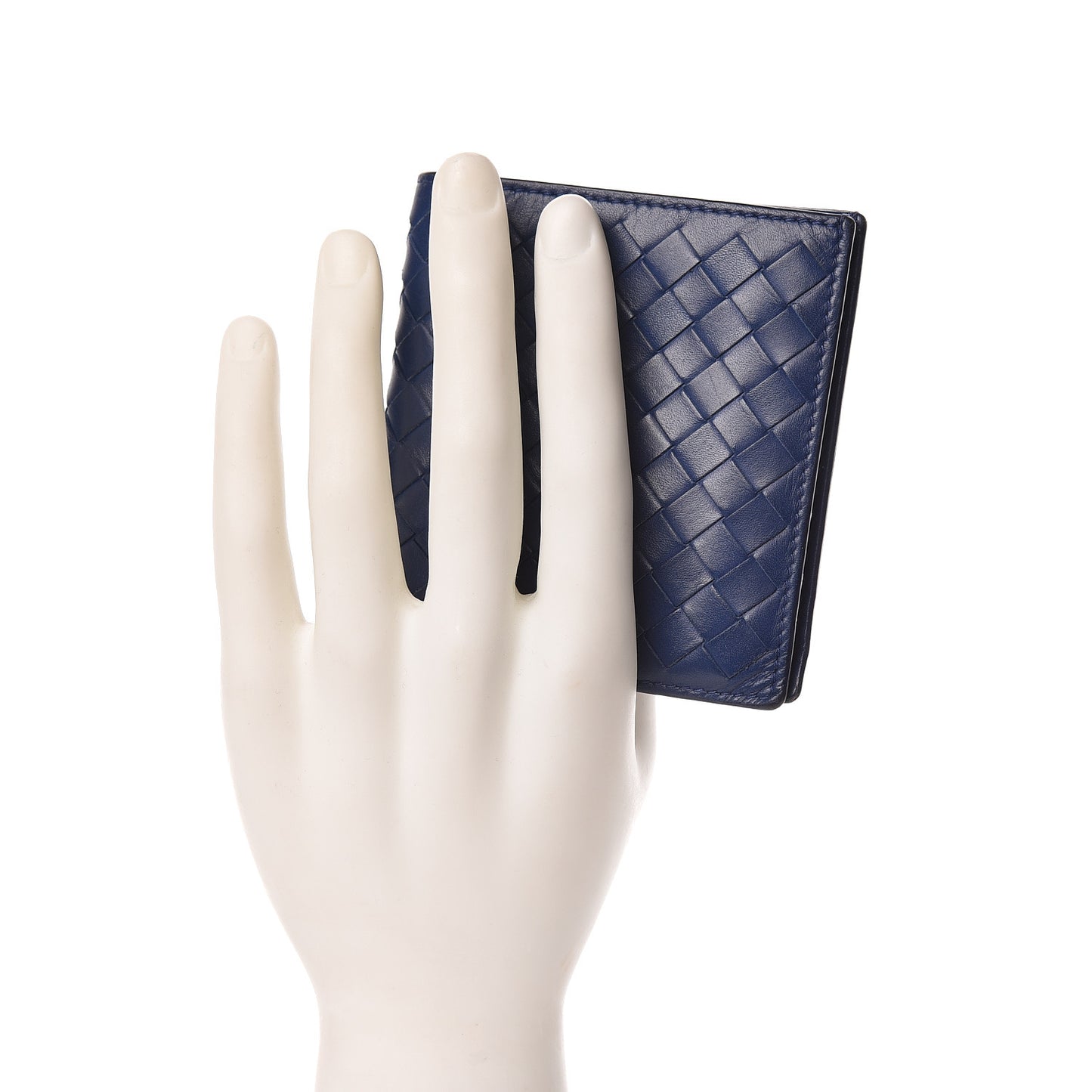 Nappa Intrecciato Bi-Fold Wallet Cobalt