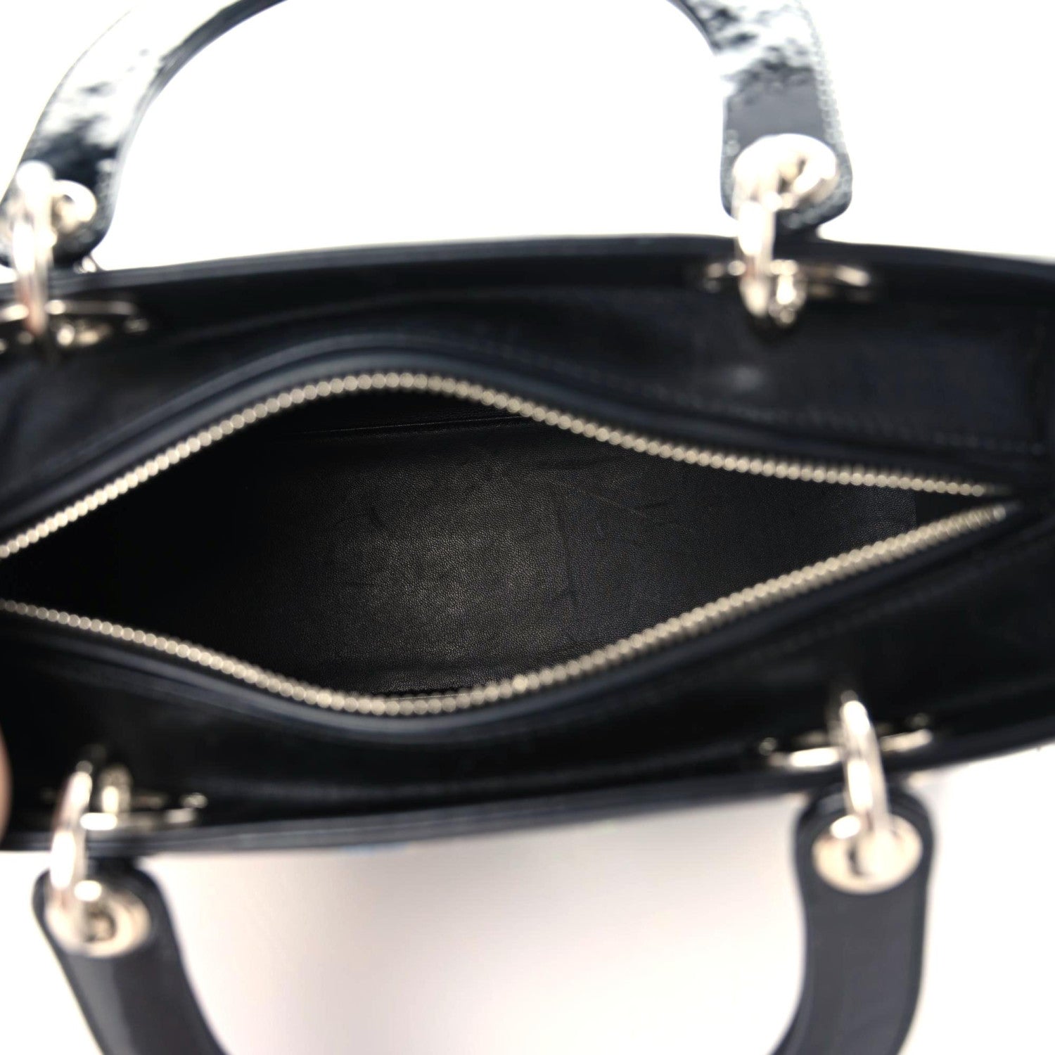 Christian Dior Smooth Calfskin Embroidered Beaded Birds Medium Lady Dior Black 10 of 11