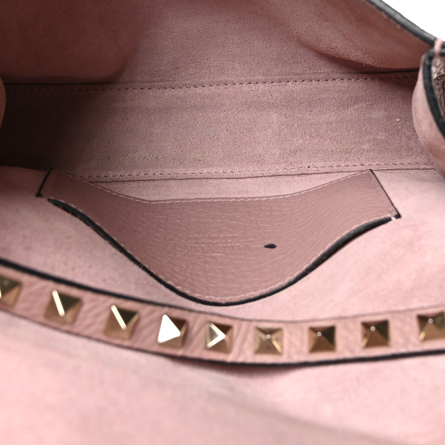 Pebbled Calfskin Medium Rockstud Flip Lock Crossbody Bag Poudre