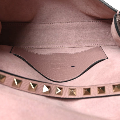 Valentino Garavani Pebbled Calfskin Medium Rockstud Flip Lock Crossbody Bag Poudre 5 of 9