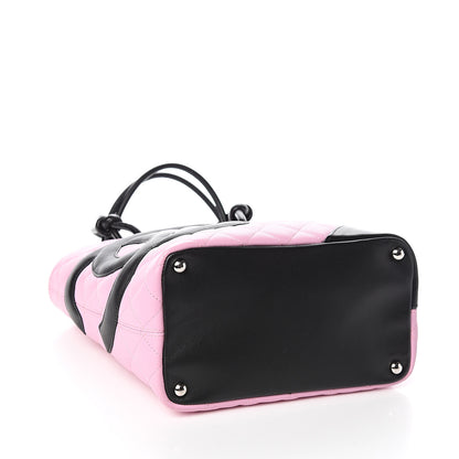 Chanel Calfskin Quilted Medium Cambon Tote Pink Black 3 of 9