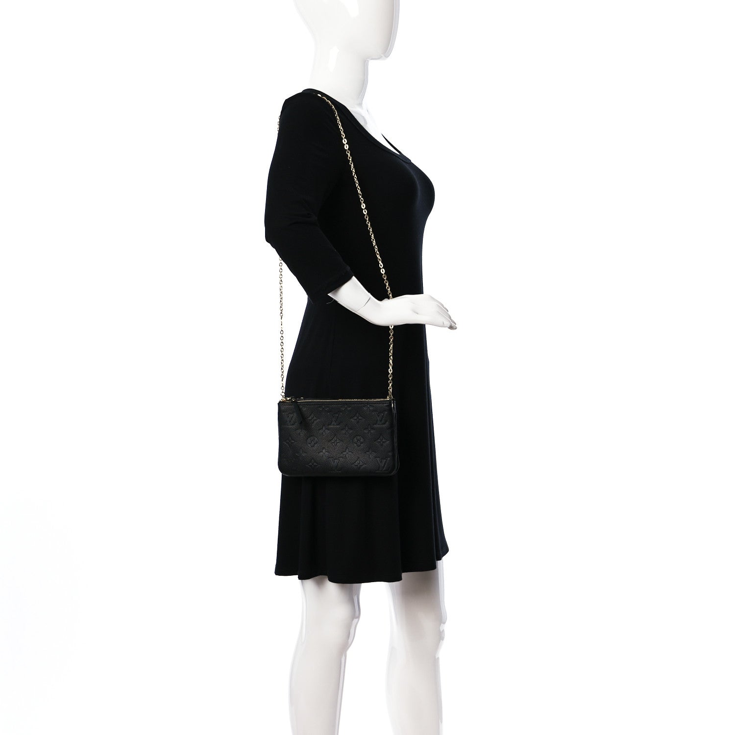 Louis Vuitton Empreinte Double Zip Pochette Black 2 of 12