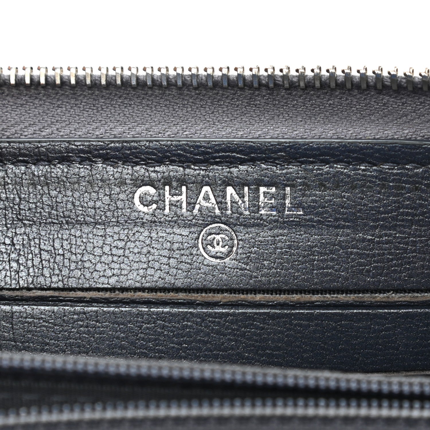 Chanel Lambskin Quilted Diamond CC Zip Around Wallet Blue 6 of 9