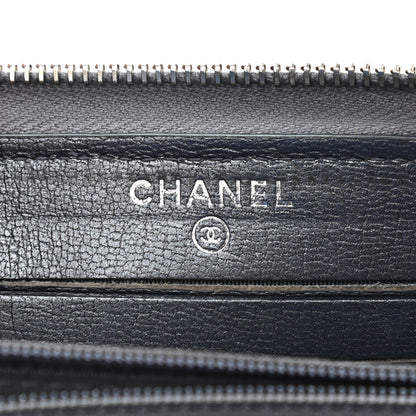 Chanel Lambskin Quilted Diamond CC Zip Around Wallet Blue 6 of 9