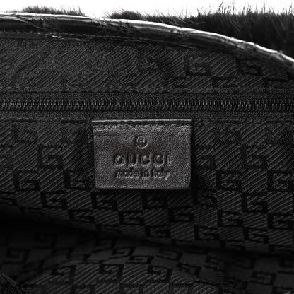 Gucci Mink Fur Crocodile Dionysus Hobo Black 6 of 11