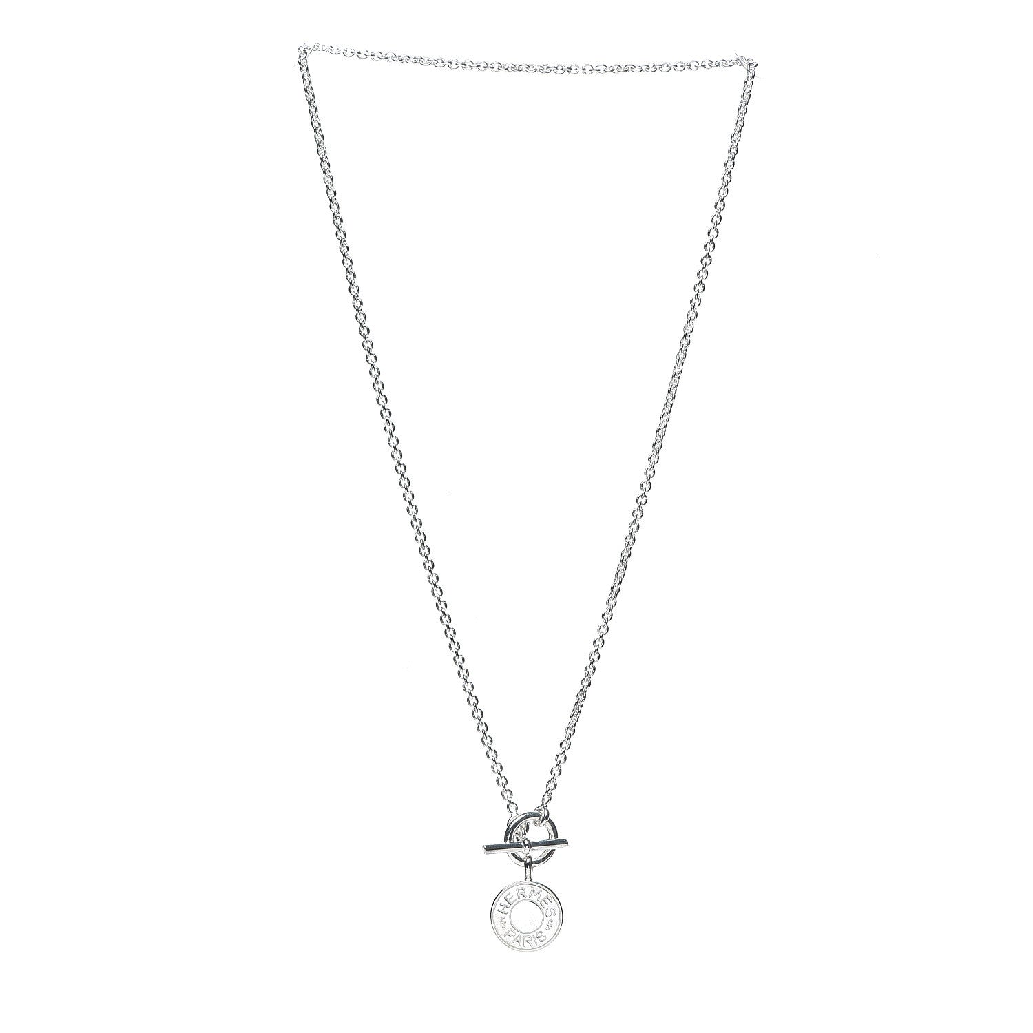 Hermes Sterling Silver Amulettes H Confettis Pendant Necklace 2 of 4