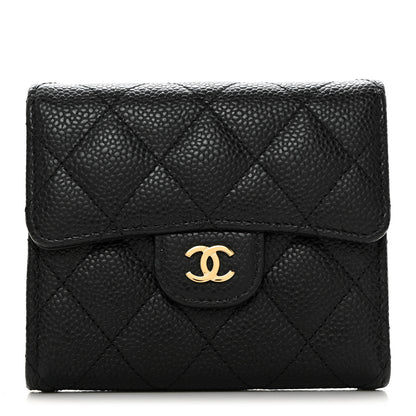 Chanel Caviar Quilted Compact Flap Wallet Black 1 of 8