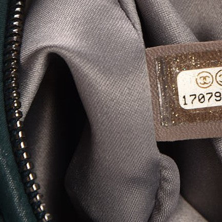Chanel Iridescent Calfskin Midnight Stones Clutch Dark Green 9 of 9