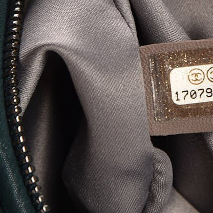 Chanel Iridescent Calfskin Midnight Stones Clutch Dark Green 9 of 9
