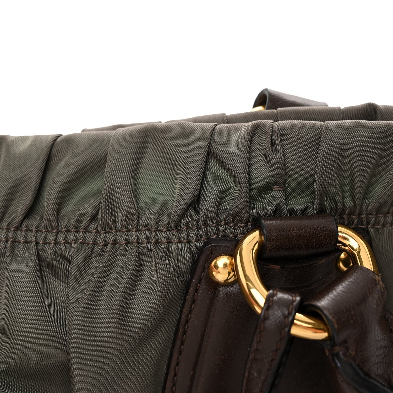 Prada Tessuto Nylon Gaufre Tote Militare 10 of 12