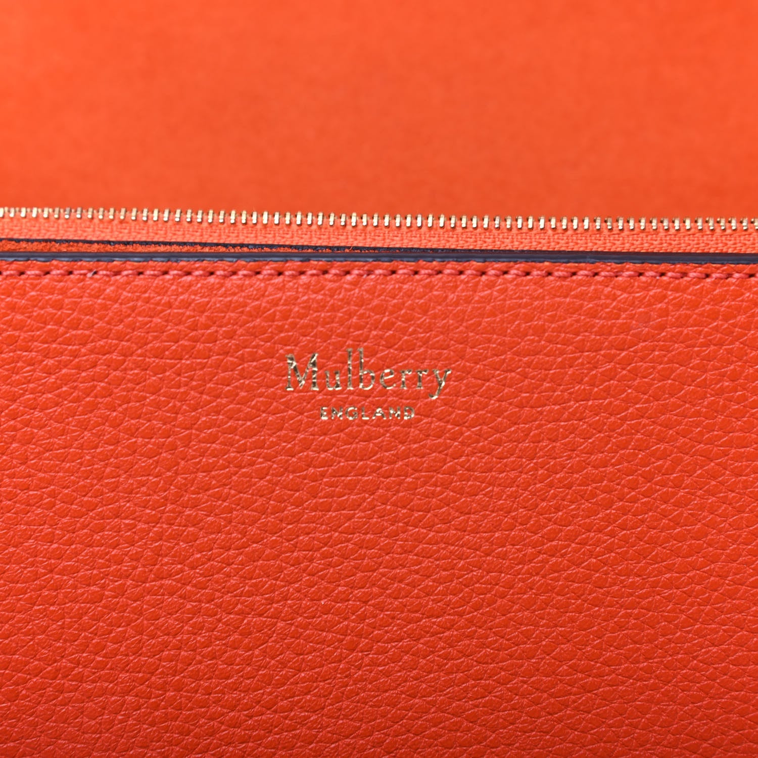 Mulberry Classic Grain Small Selwood Bright Orange 6 of 8