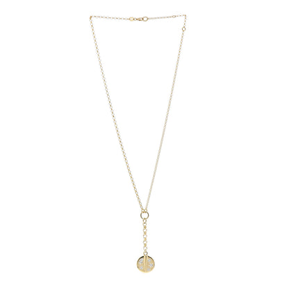 Foundrae 18K Yellow Gold Diamond Small Resilience Medallion Mixed Belcher Extension Chain Necklace 3 of 6
