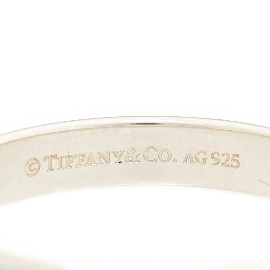 Tiffany Sterling Silver Enamel Stackable Ring Blue 52 6 4 of 5