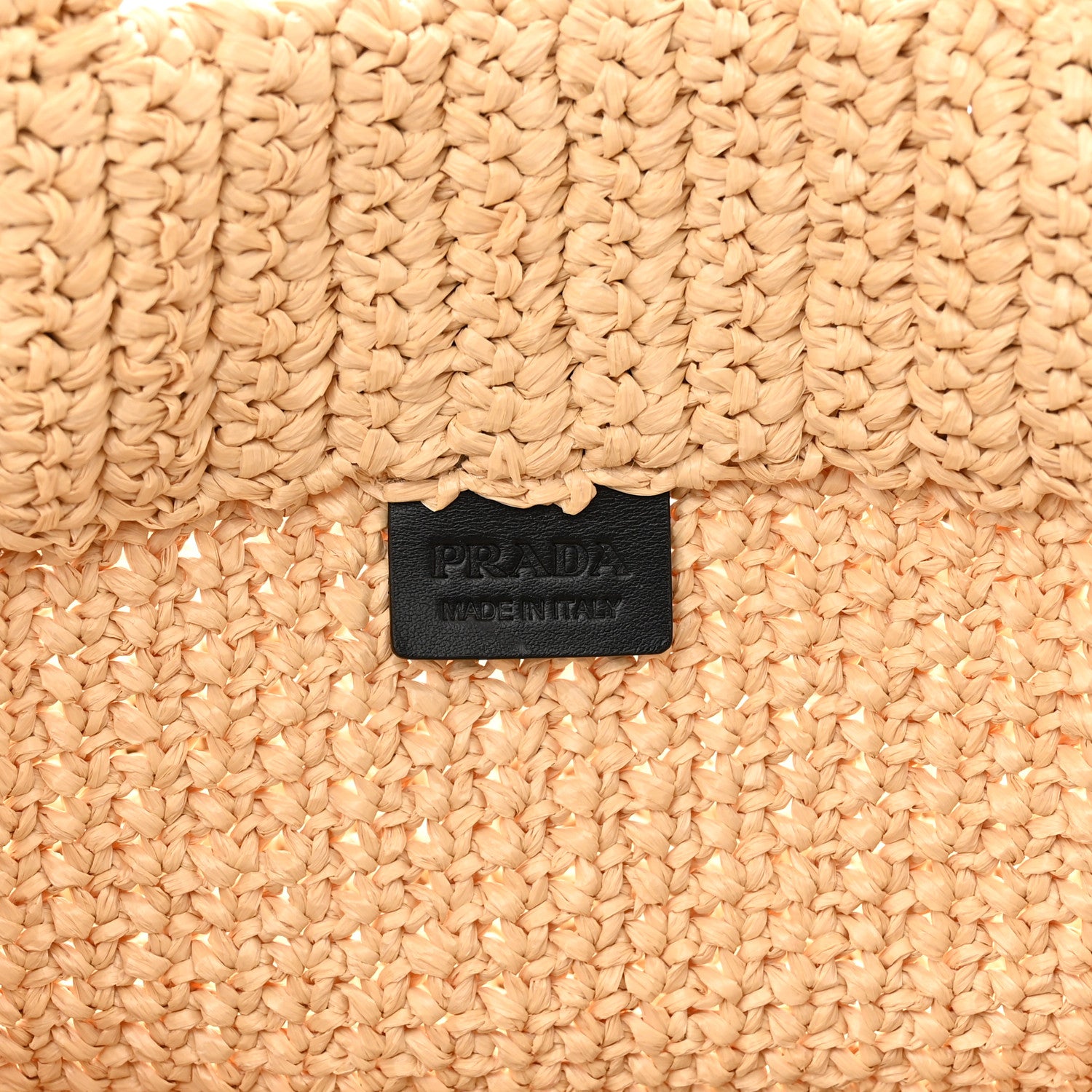 Prada Yarn Raffia Effect Crochet Embroidered Logo Tote Naturale 6 of 11
