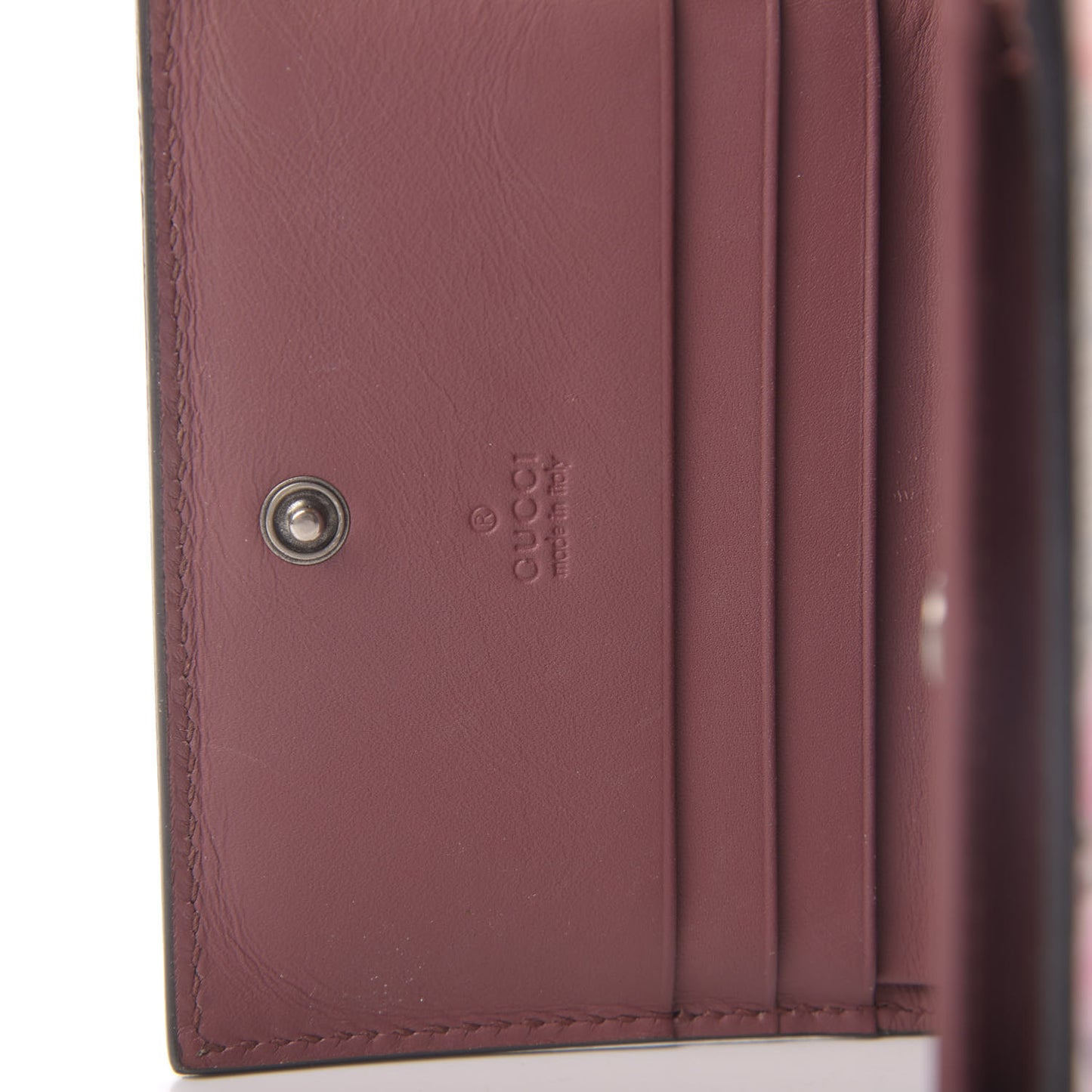GG Supreme Monogram Blooms Card Case Beige Multicolor Dry Rose