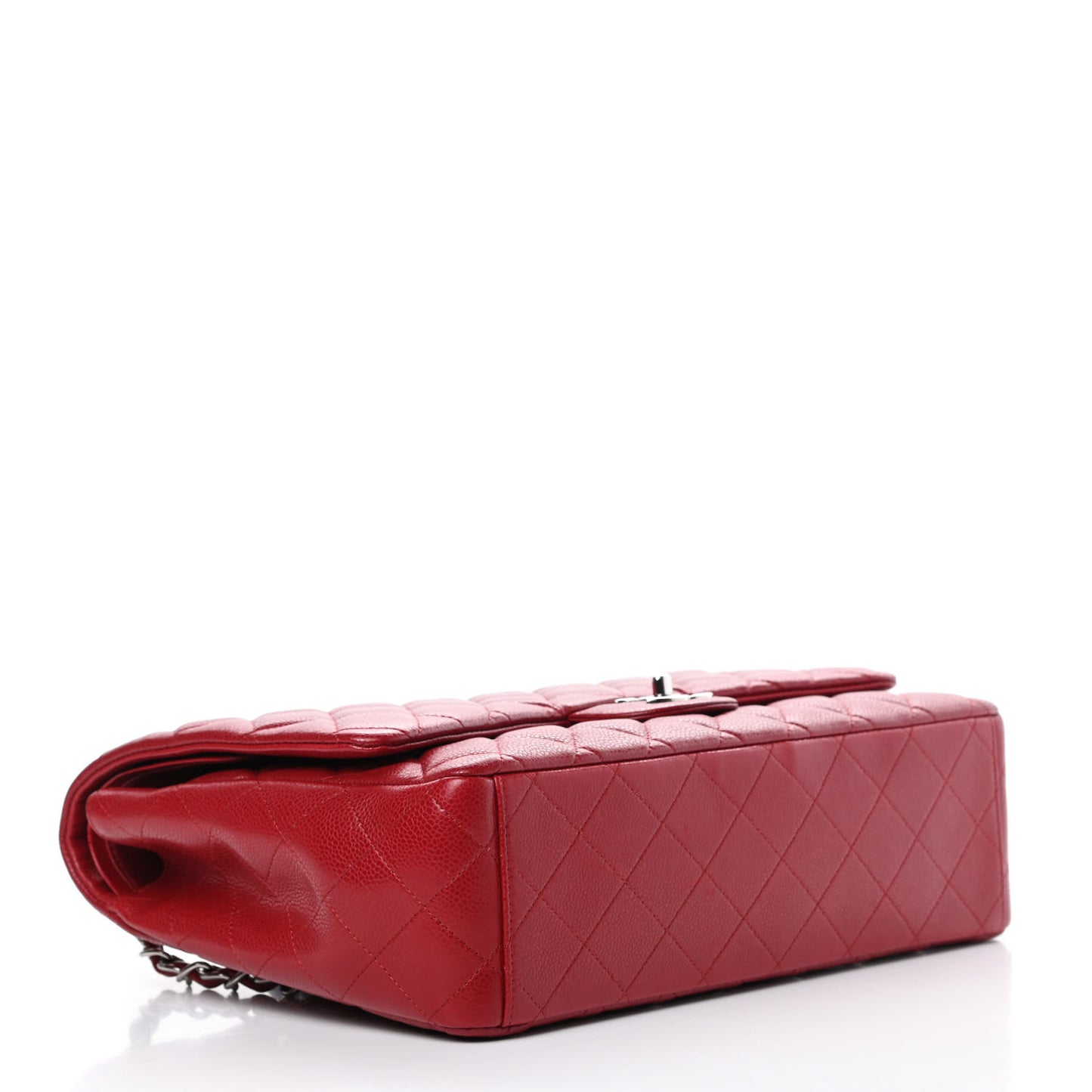Caviar Quilted Maxi Double Flap Red