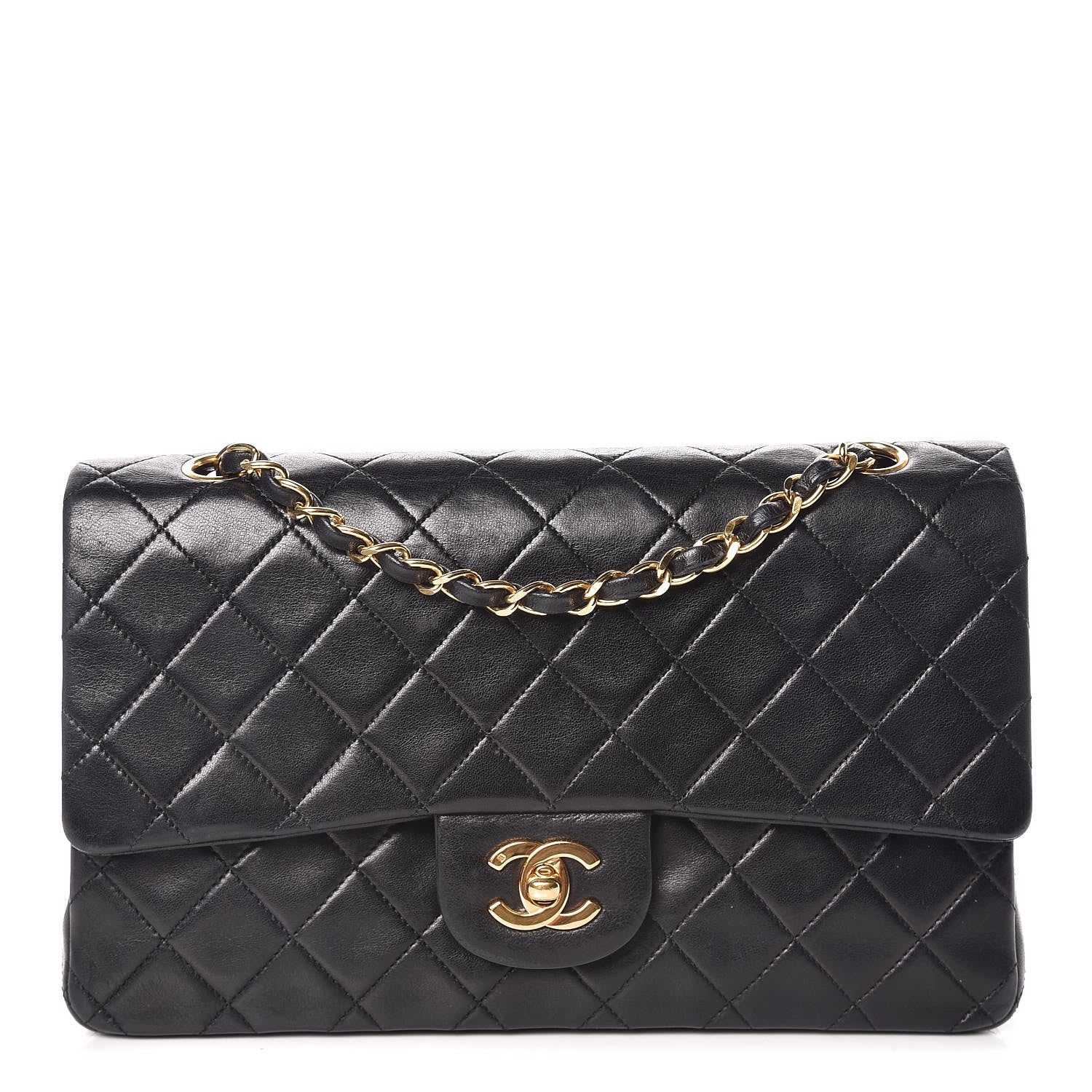 Chanel Lambskin Quilted Medium Double Flap Bag Black 1 of 18