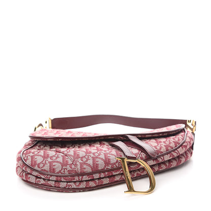 Christian Dior Monogram Saddle Bag Burgundy 4 of 13