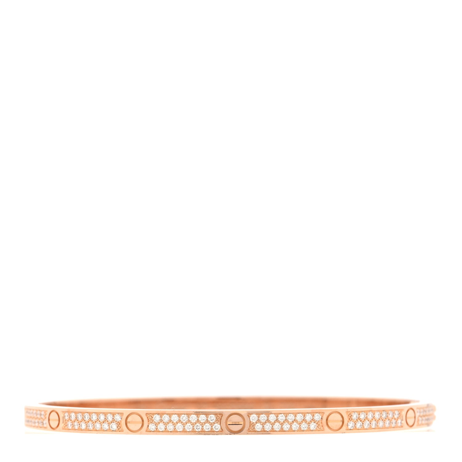 Cartier 18K Pink Gold Diamond Small LOVE Paved Bracelet 17 1 of 7