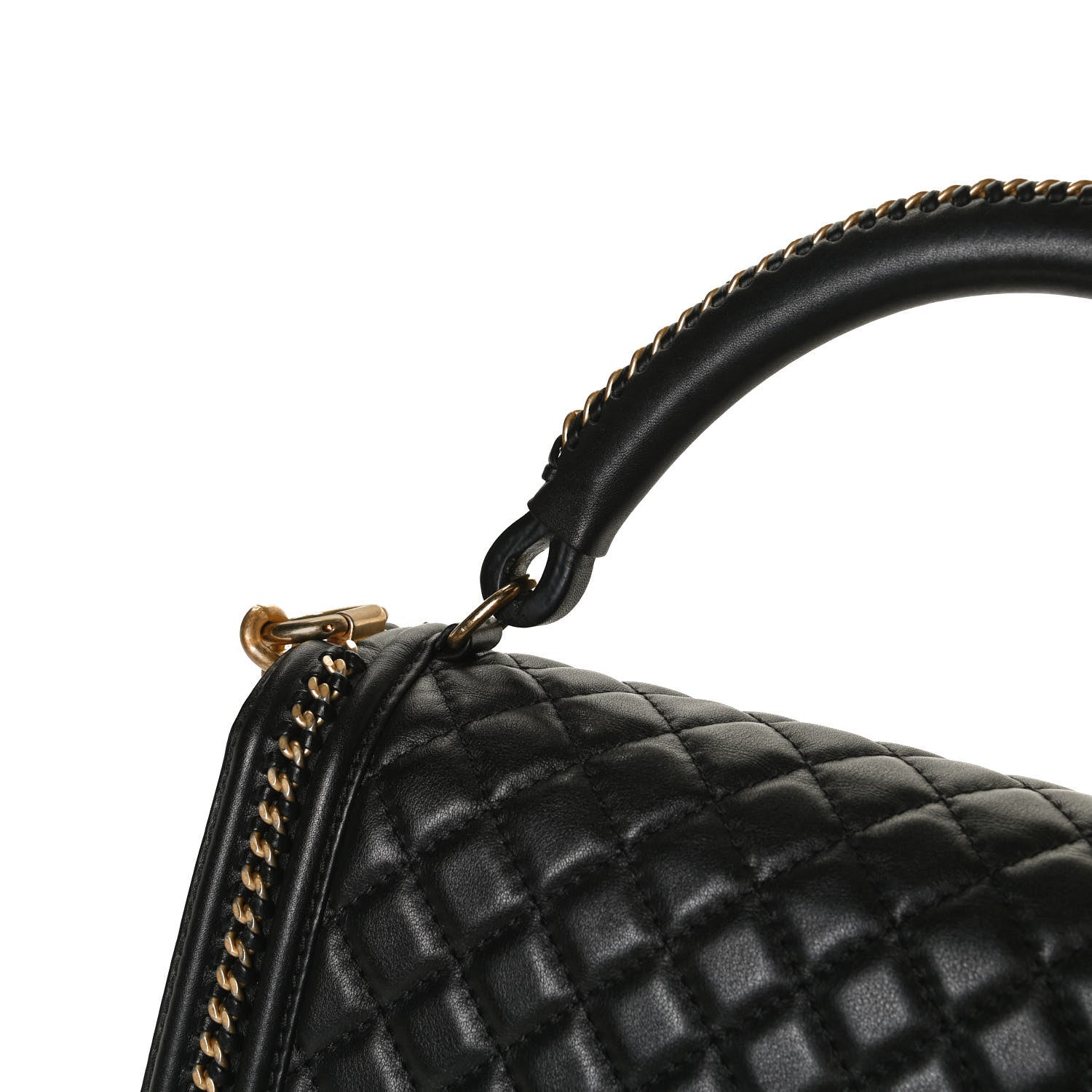 Chanel Calfskin Quilted New Medium Boy Top Handle Flap Black 11 of 16