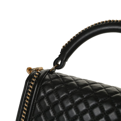 Chanel Calfskin Quilted New Medium Boy Top Handle Flap Black 11 of 16