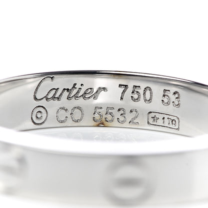 Cartier 18K White Gold 3.5mm LOVE Wedding Band Ring 53 6.25 4 of 4