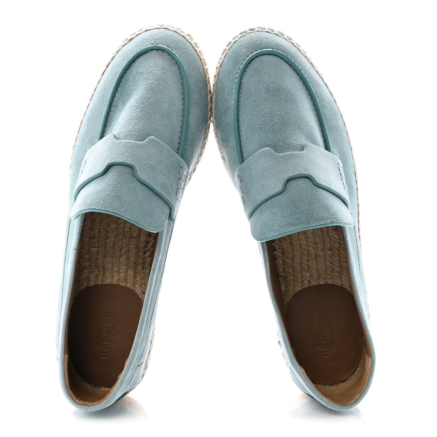 Hermes Suede Calfskin Womens Trip Espadrilles 36 Vert D'Eau 2 of 9