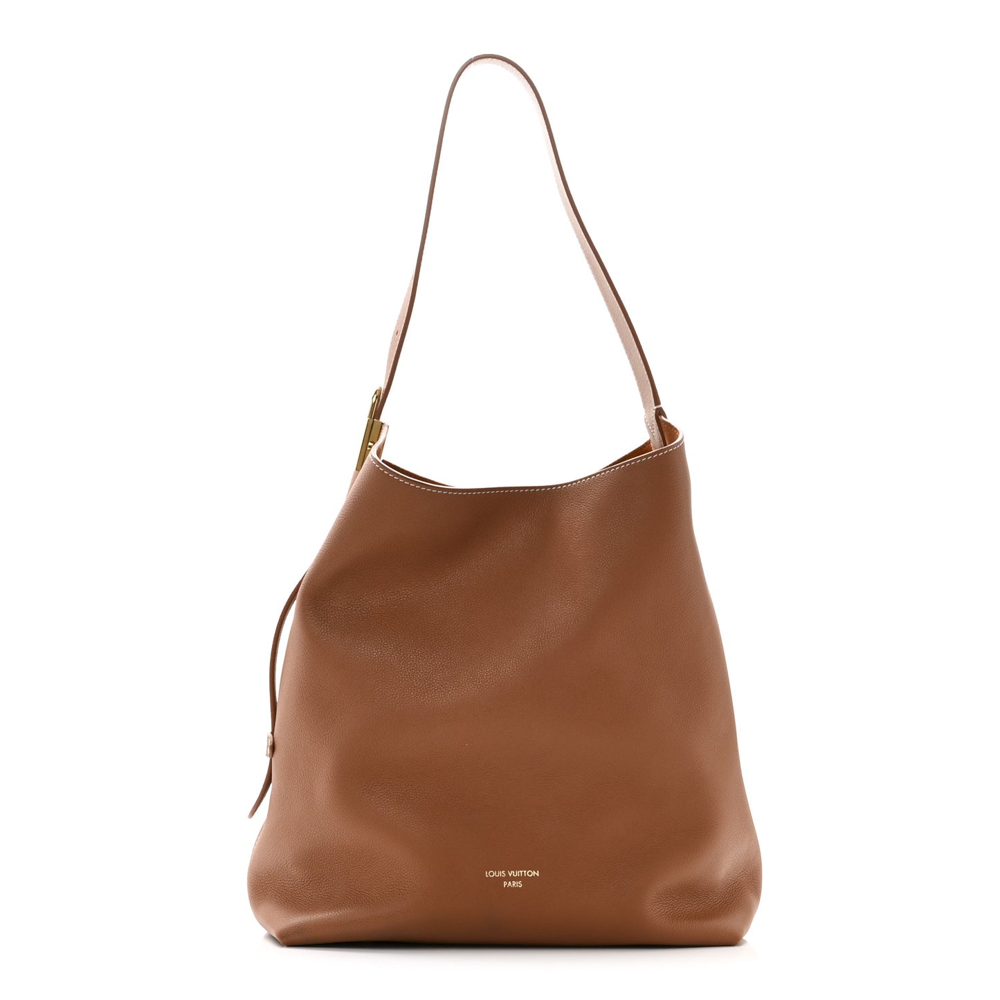 Grained Calfskin Low Key Hobo MM Cognac